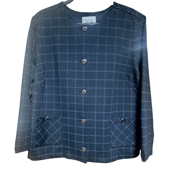 Isaac Mizrahi Blazer Jacket Women's Size XL Black Button Up With Pockets - Picture 8 of 8